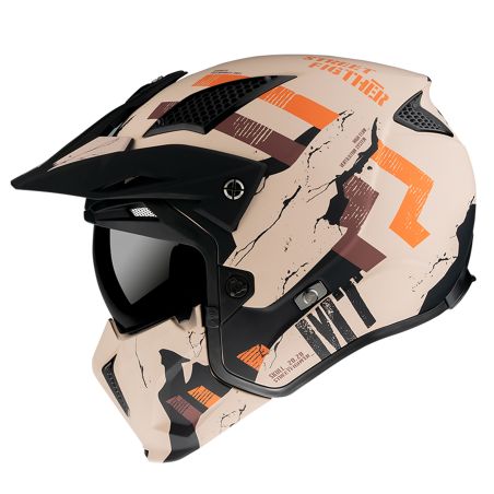 Casque Modulable Transformable - MT Streetfighter SV Trial Skull Beige Mat