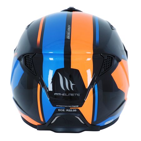 Casque Trial - MT Streetfighter SV Twin Noir / Bleu / Orange brillant
