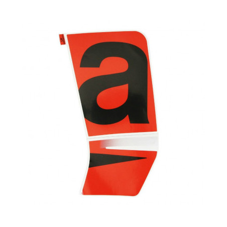 AUTOCOLLANT/STICKER/DECOR FACE AVANT GAUCHE ORIGINE PIAGGIO APRILIA 50 SR MOTARD 2018/ BLANC 544/ROUGE 85/A 