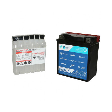 BATTERIE 12V 6 Ah BTX7L-BS ORIGINE PIAGGIO 50-125 FLY, LIBERTY, 50 VESPA LX, VESPA S, PRIMAVERA, 125 MEDLEY, VESPA GTS/APRILIA 1
