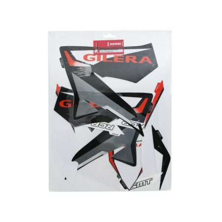 AUTOCOLLANT/STICKER/KIT DECOR ORIGINE PIAGGIO GILERA 50 SMT, RCR 2011/2012 NOIR/GRIS/ROUGE 