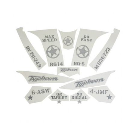 AUTOCOLLANT/STICKER/KIT DECOR ORIGINE PIAGGIO 50 TYPHOON 2010/ (POUR VEHICULE GRIS 742/B) 