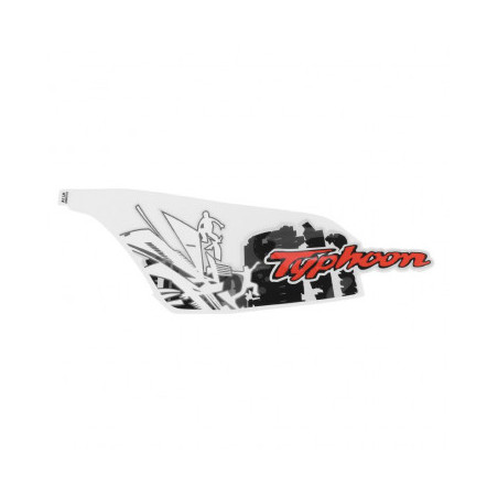 AUTOCOLLANT/STICKER/DECOR AILE ARRIERE GAUCHE ORIGINE PIAGGIO 50 TYPHOON 2018/ POUR VEHICULE NOIR 85/B 