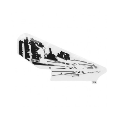 AUTOCOLLANT/STICKER/DECOR DE FACE AVANT GAUCHE SUPERIEUR ORIGINE PIAGGIO 50 TYPHOON 2018/ POUR VEHICULE NOIR 85/B 