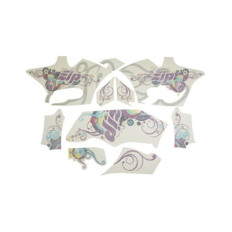 KIT AUTOCOLLANTS FEMALE ORIGINE PIAGGIO 50 ZIP POUR VEHICULE BLANC 