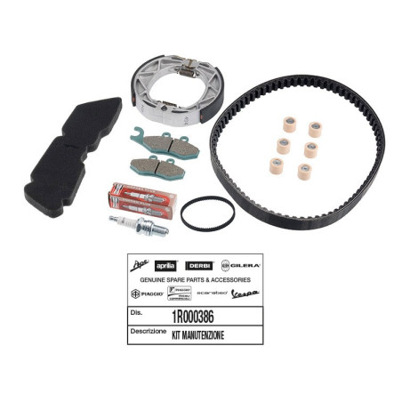 KIT ENTRETIEN SCOOT ORIGINE PIAGGIO 50 FLY 2T 2005/ (AVEC GUIDES VARIATEUR) 