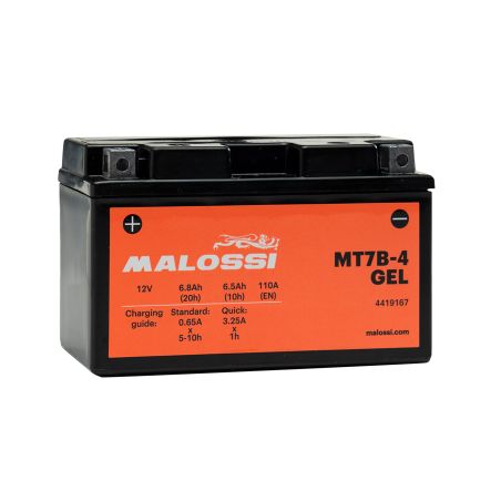 Batterie 12V 6.5 Ah MT7B-4 - Malossi au gel Prêt à l'emploi / Sans entretien +G
