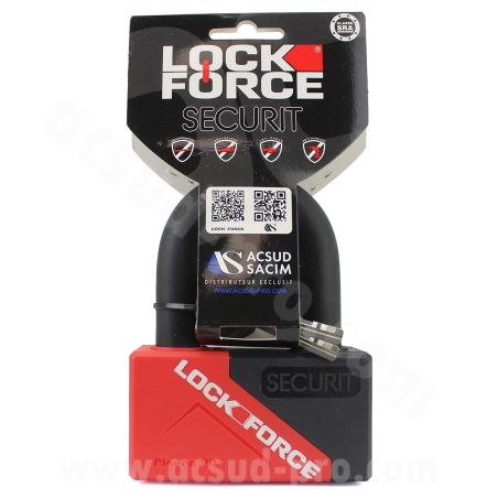 Antivol Bloque disque / Mini-U - LOCKFORCE Securit 16.5mm SRA avec support