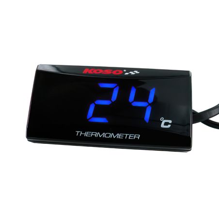 Thermomètre Digital - Koso Super Slim Led Bleu 1/8 Connectique noire