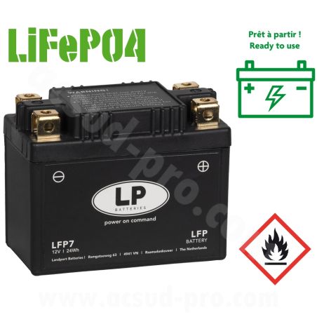 Batterie 12.8V 2 Ah Lithium ML LFP7 - Landport Prêt à l'emploi / Sans entretien +G