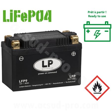 Batterie 12.8V 3 Ah Lithium ML LFP9 - Landport Prêt à l'emploi / Sans entretien +D