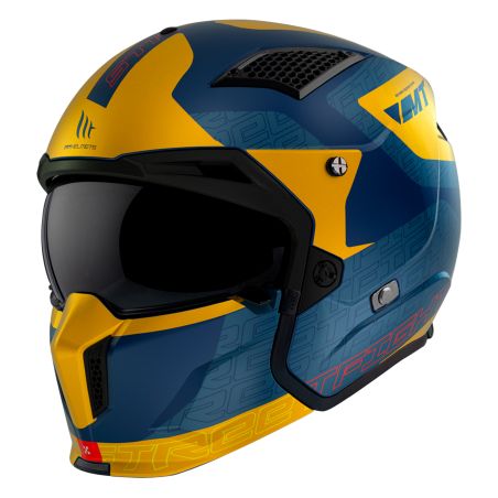 Casque Modulable Transformable - MT Streetfighter SV Totem C3 Bleu / Or Mat
