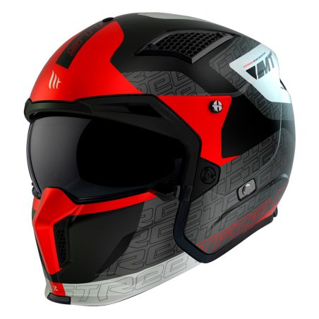 Casque Modulable Transformable - MT Streetfighter SV Totem B15 Gris / Rouge Mat