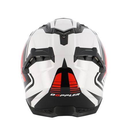 Casco Cross - DOPPLER Z-701 - Negro Blanco Rojo Brillante