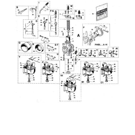 Carburateur 22mm - Dellorto PHBL AS - Starter manuel