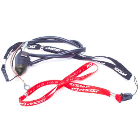 Interruptor paro magnetico Most Racing negro cordon rojo