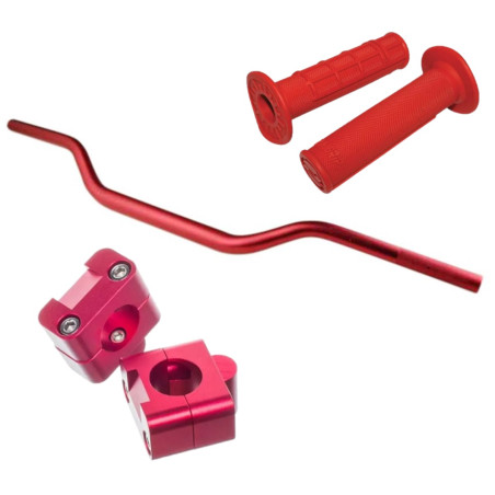 Pack guidon 28mm rouge moto Bixess