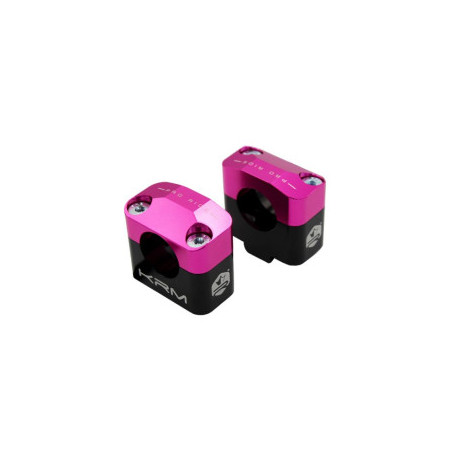 Surpontets KRM Pro Ride pour Guidon Diamètre 28,6 mm en Aluminium CNC Rose/Noir.