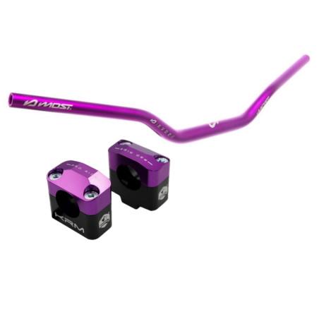 Pack guidon Most et pontet KRM violet 28.6mm moto 50cc