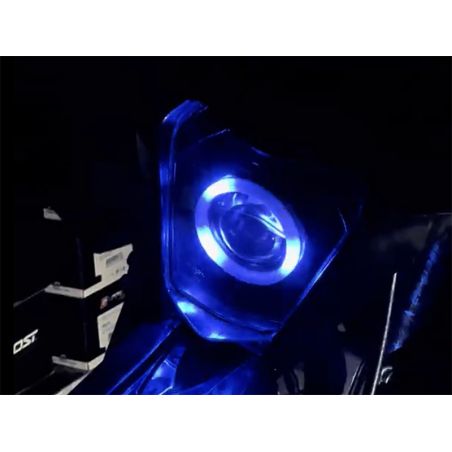 Plaque phare type KTM - LED Angel Eye connectée Bluetooth - Noir - TERZO