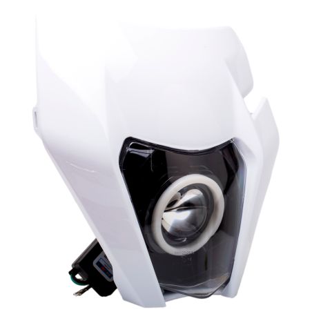 Plaque phare type KTM- LED Angel Eye connectée Bluetooth - Blanche - TERZO