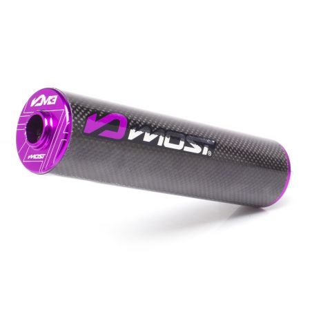 Silenciador Most Racing 80-100cc M3 carbono violeta grabado logo Most