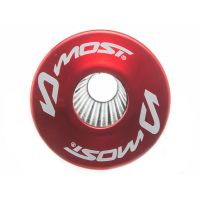 Silenciador MOST 80 / 100cc aluminio plata y rojo – Diámetro 23 mm