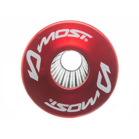 Silenciador MOST 80 / 100cc aluminio plata y rojo – Diámetro 23 mm