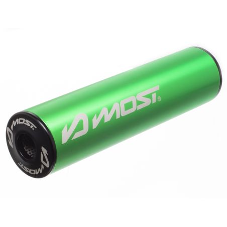 Silenciador racing flip verde negro 70 80cc diametro 20mm