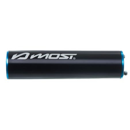 Silenciador MOST Racing 70/80cc aluminio negro y azul – Diámetro 20 mm