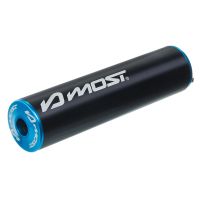 Silenciador MOST Racing 70/80cc aluminio negro y azul Diámetro 20 mm