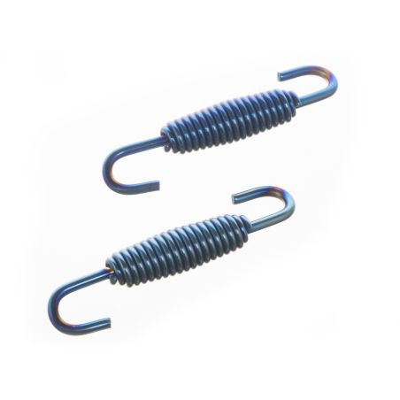 Muelles de escape Most inox 58mm azul titanio x2