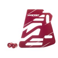 Protector bomba freno trasera Most V2 rojo anodizado universal