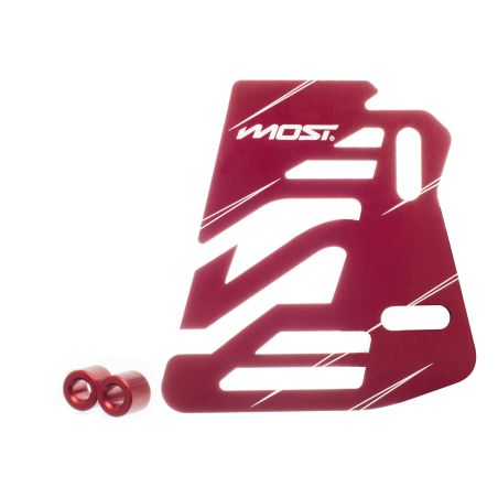 Protector bomba freno trasera Most V2 rojo anodizado universal