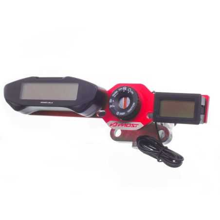 Platine de déport compteur avec support thermomètre Most rouge