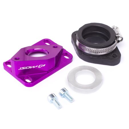 Pipe d'admission aluminium Most 19 à 28mm PWK AM6 et Derbi violet