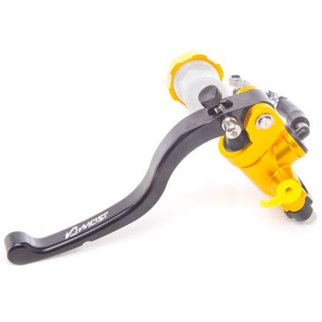 Bomba de freno delantera radial Most dorada con maneta negra