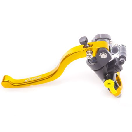 Bomba de freno delantera radial Most negra con maneta dorada