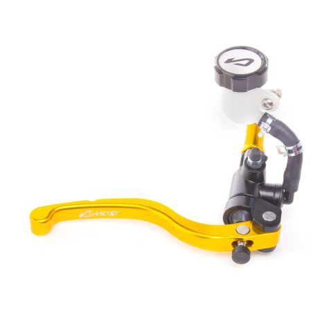 Bomba de freno delantera radial Most negra con maneta dorada