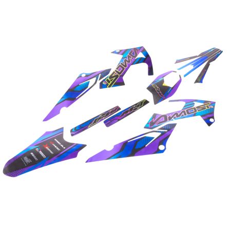 Kit decoración Most cromado mate Rieju MRT / MRT Pro / MRT Trophy 2022-2025 – Azul violeta