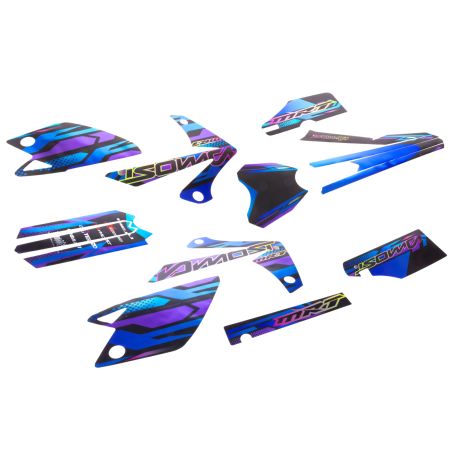 Kit de decoración Most cromado mate Rieju MRT 2009 a 2021 Violeta y azul