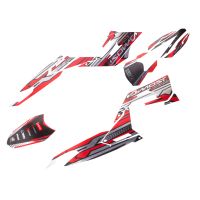 Kit de adhesivos Most cromado mate Derbi Senda X-Treme / Racing & Gilera SMT / RCR 2018-2021 – Rojo/Gris
