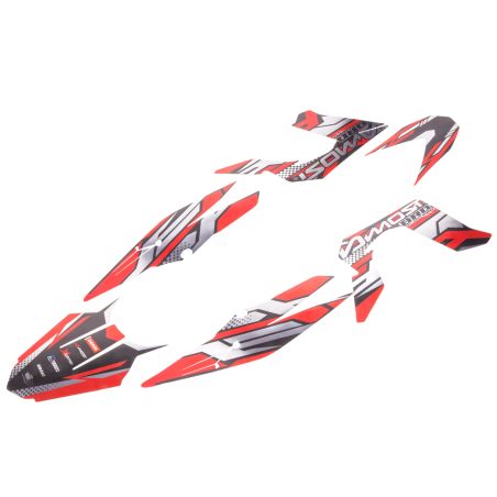 Kit de adhesivos Most cromado mate Derbi Senda DRD Pro 50cc 2005-2011 – Rojo/Gris