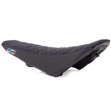 Funda de asiento MOST Evo Yamaha DT 50 Negro – Costuras azules