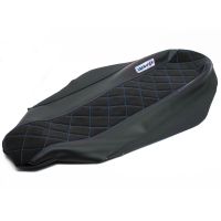Funda de asiento Most Evo negra costuras azules Fantic 50 2007 2025