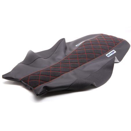 Funda de asiento Most Evo negra costuras rojas Derbi Senda Gilera SMT 2011 2017