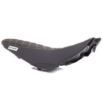 Funda de asiento Most Evo negra costuras amarillas Derbi Senda Gilera SMT 2011 2017