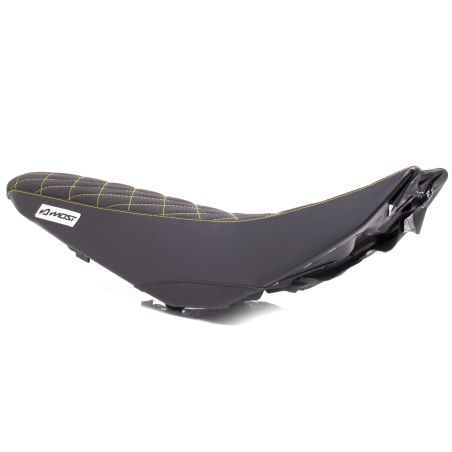 Funda de asiento Most Evo negra costuras amarillas Derbi Senda Gilera SMT 2011 2017