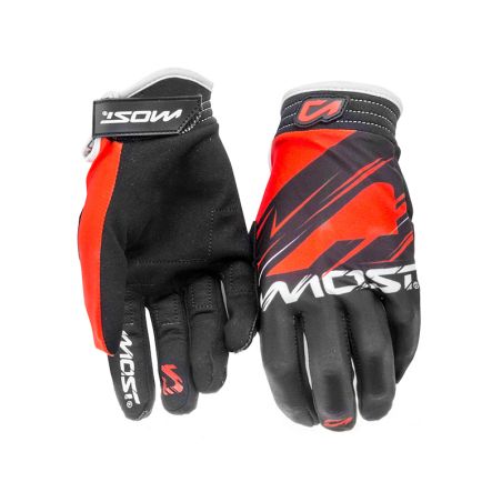 Guantes cross Most negro y rojo XS