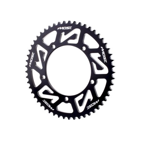 Corona MOST Crown 428 – 53 dientes Sherco 50cc (5 tornillos) negro anodizado